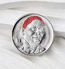 .999 SILVER HIGHLAND MINT DENNIS RODMAN ROUND RED HAIR CHICAGO BULLS - 1120B