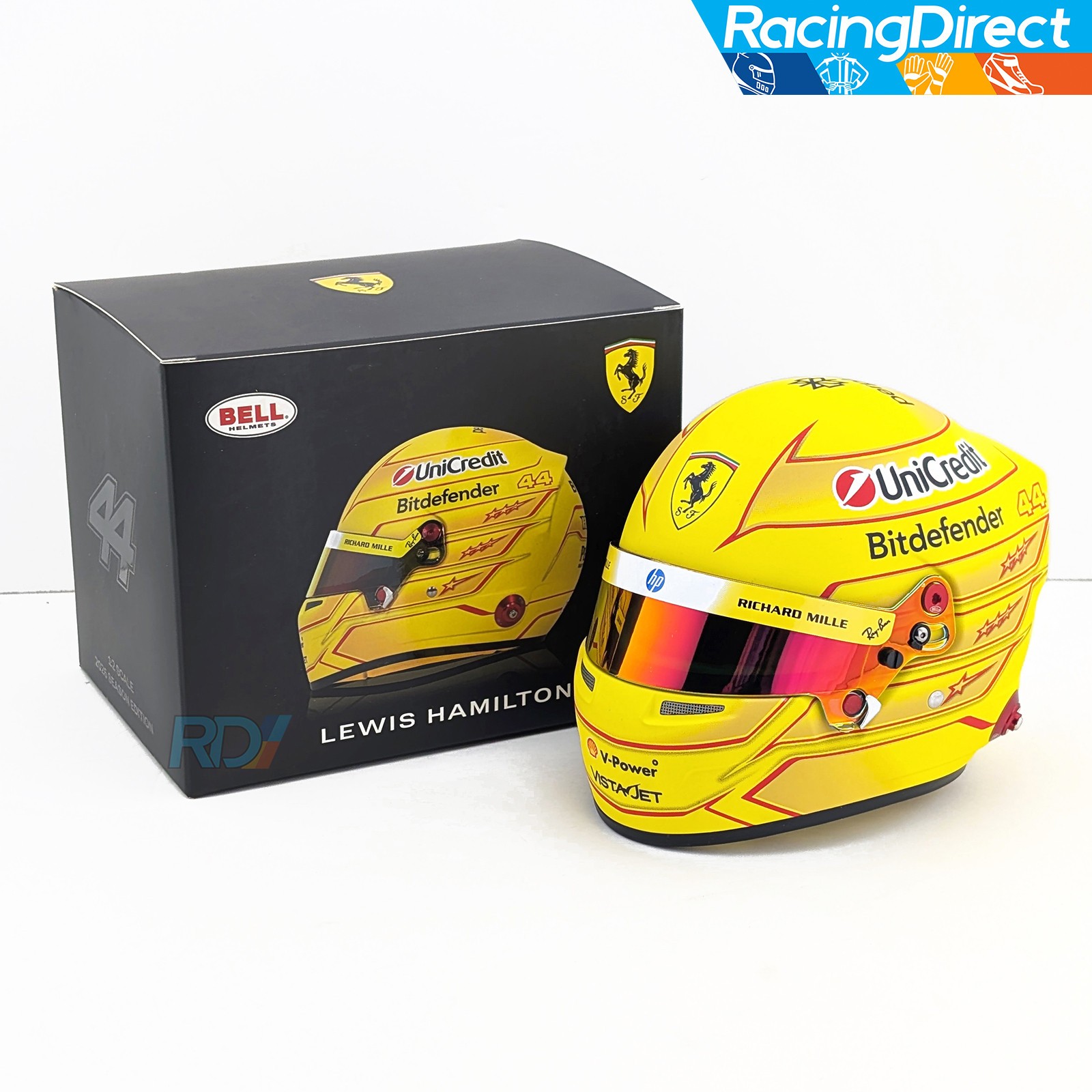 2026 Lewis Hamilton Mini Helmet - 1:2 Scale Bell Ferrari F1 Helmet - 4100536