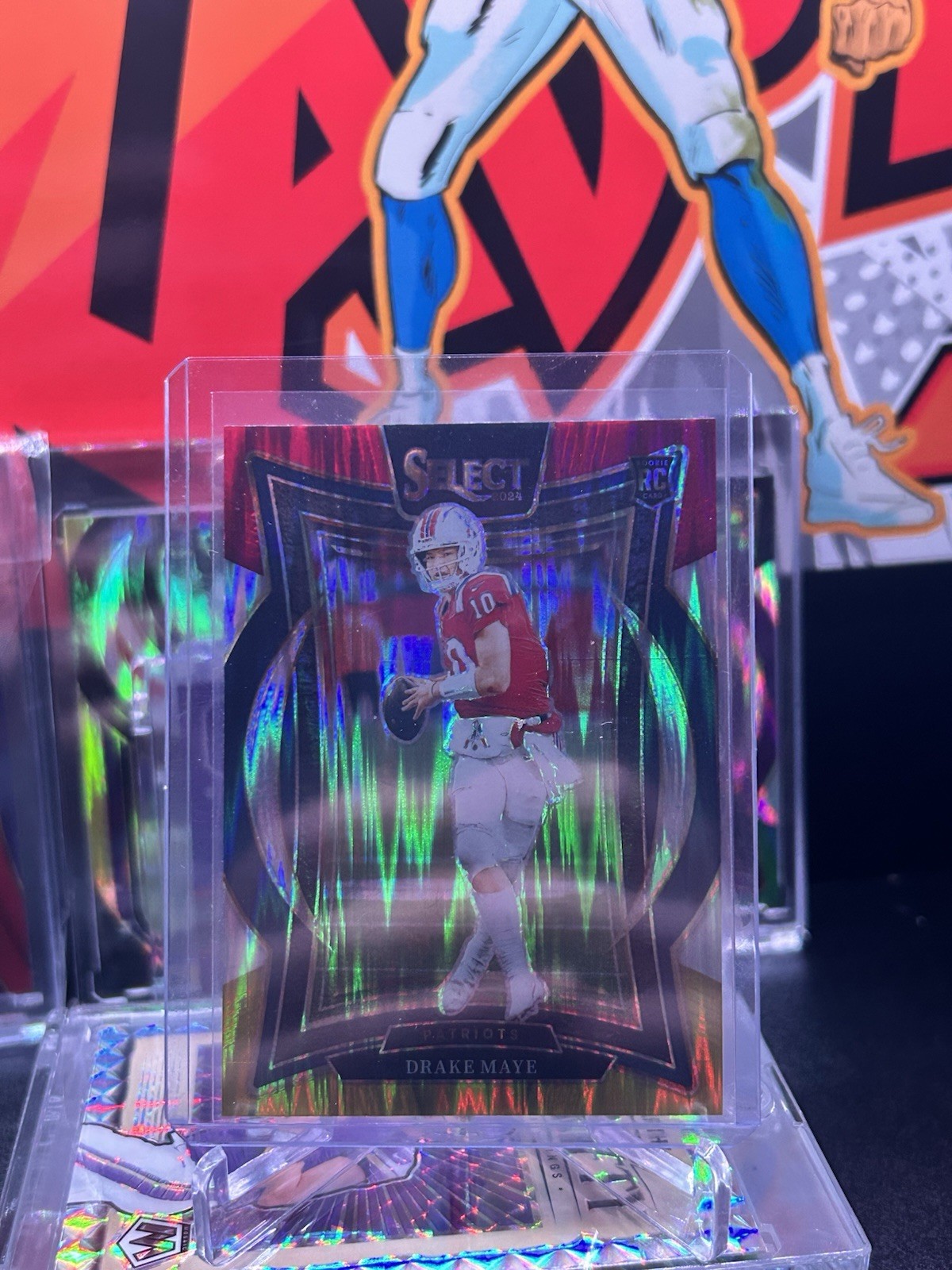 2024 Panini Select - Concourse Drake Maye #27 Black & Red Shock Prizm (RC)