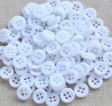 150pcs 9mm (0.36 inch) Mini Size White Buttons for Sewing 4 Holes Small Butto...