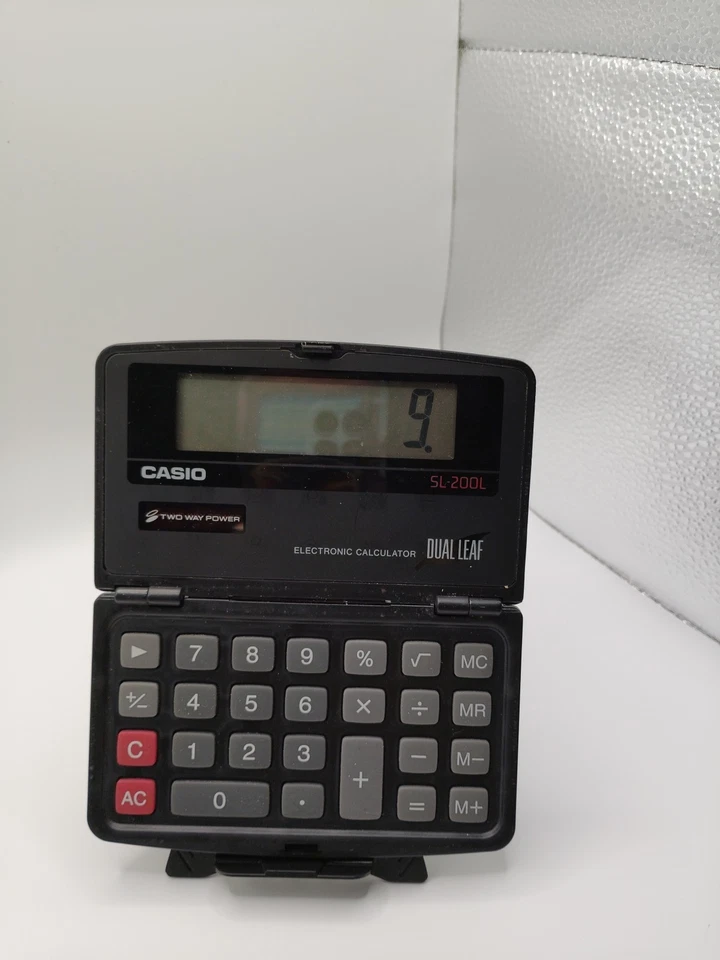 Casio SL-200L Flip Calculator Electronic Dual Leaf Two Way Power - Image 3 of 4