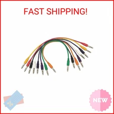 OnStage On-Stage Hot Wires Straight 1/4" TRS Patch Cables, 17" (8 Pack)