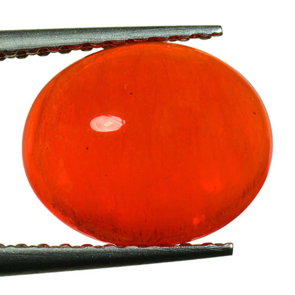 1.82Ct Fanta Orange Ethiopia Fire Opal Oval Cab 9.8x8.1mm
