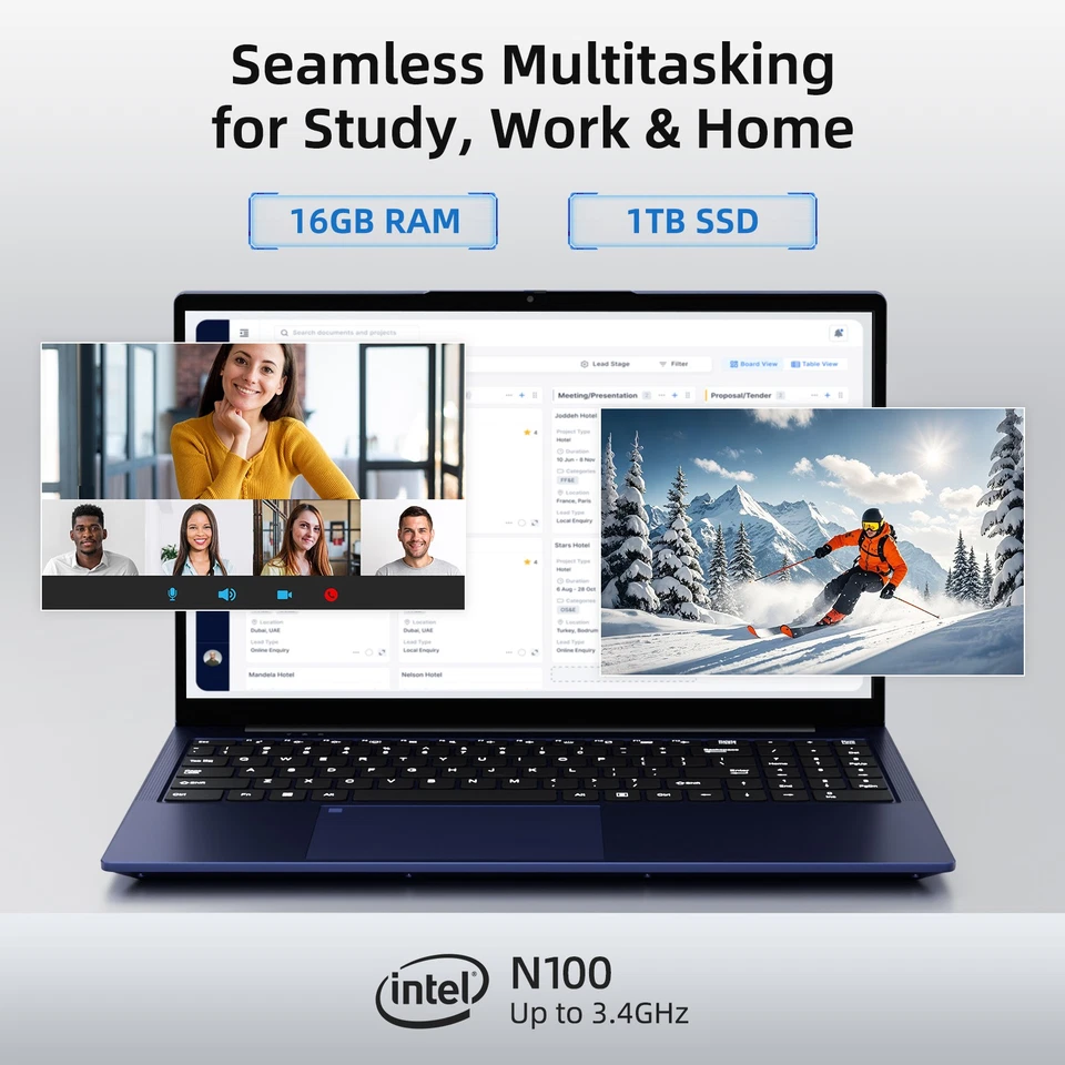 15.6 IPS FHD Laptop Intel Pentium N100 Backlit keyboard 3.4GHz Windows 11 Wifi 6 - Image 3 of 4