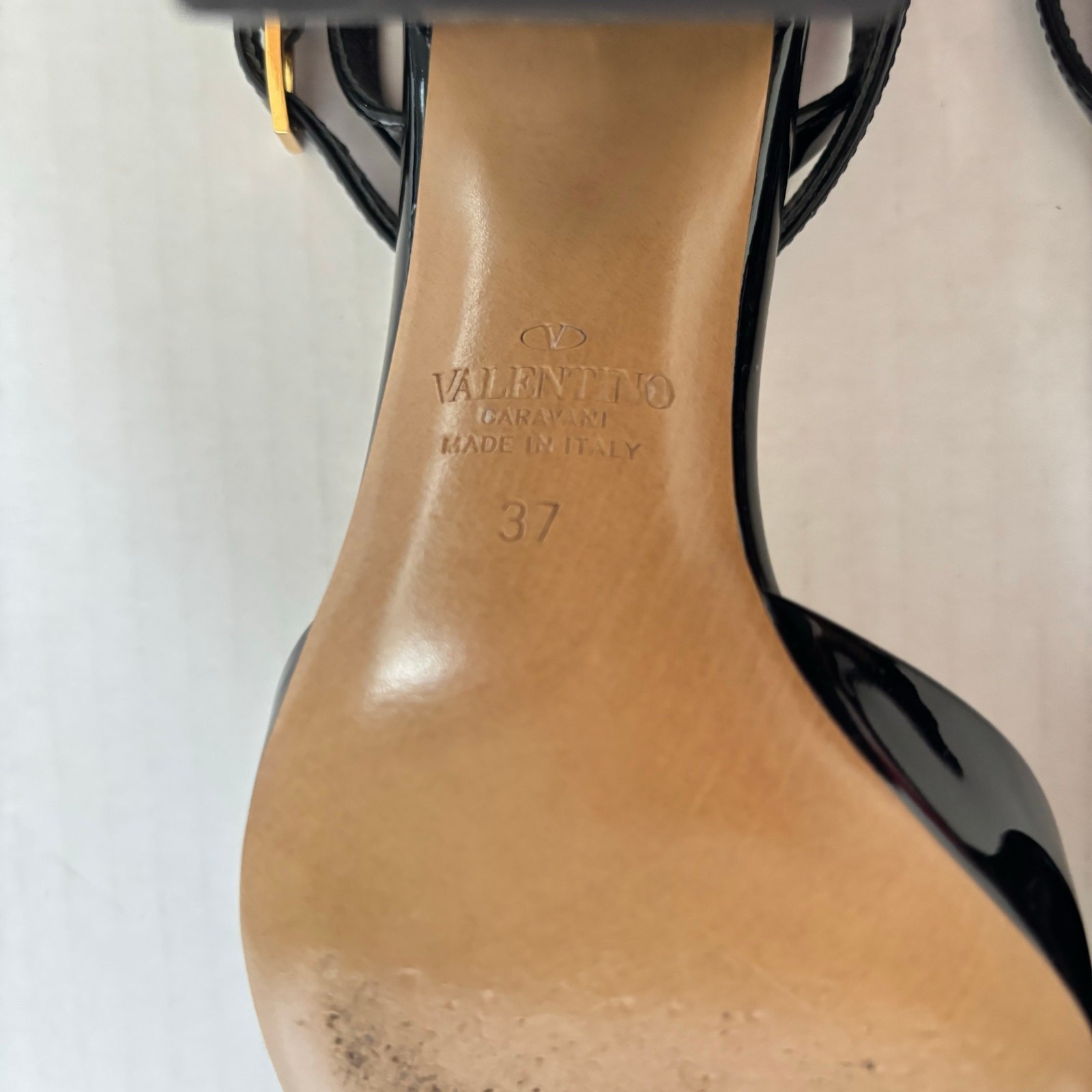 Valentino Garavani One Stud Patent Leather Block Heel Pumps Black Size EU 37 thumbnail 15