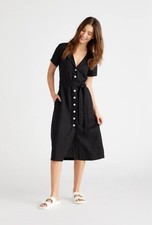 Quince European Linen Button Front Dress Size Small