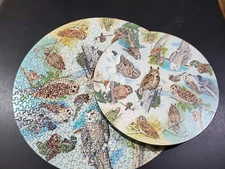 Vintage Springbok Circular Jigsaw Puzzle Owls 1973 COMPLETE 500+ pieces