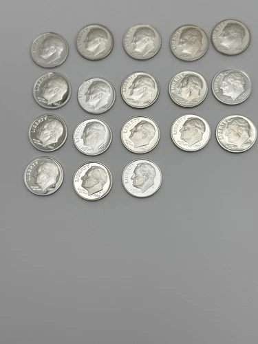 1992–2009 Silver Proof Roosevelt Dime Set 18 Coins Run Cameo #1125