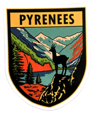 Souvenir-Aufkleber Pyrenees Pyrenäen Gams Gämse Gebirge Pico Aneto Andorra F ESP