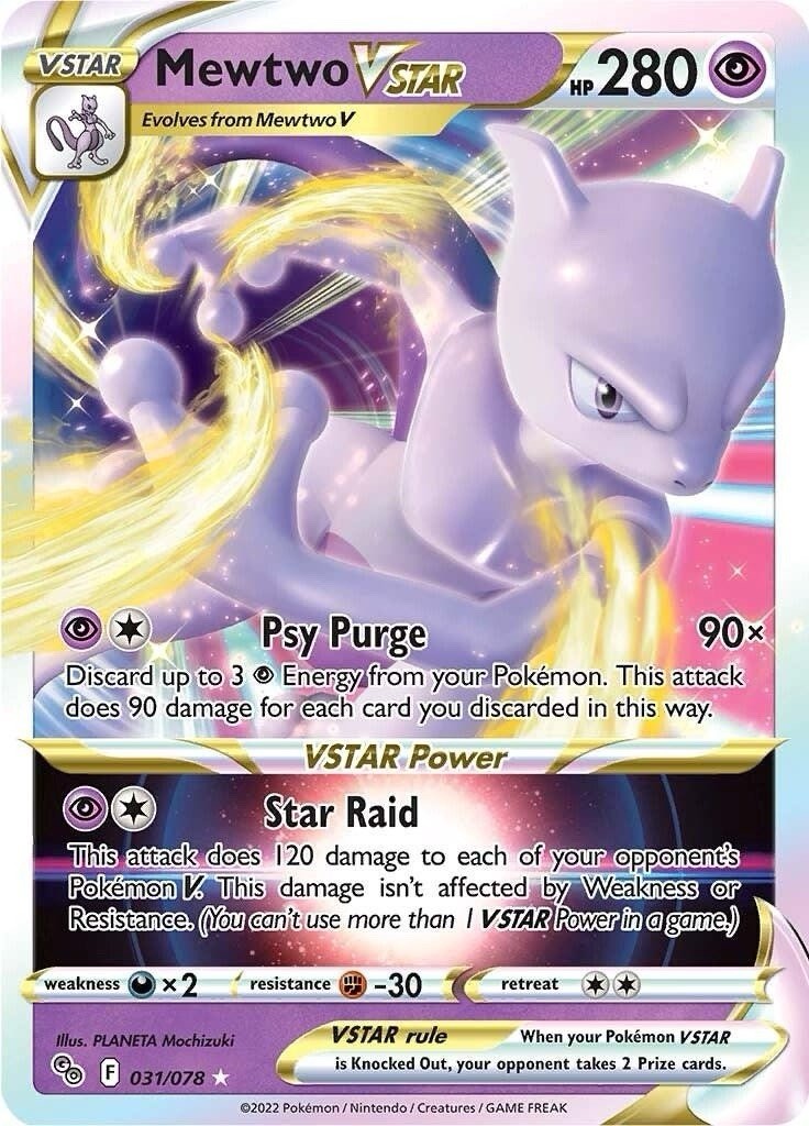 Pokémon TCG MEWTWO VSTAR 31/78 POKÉMON GO ULTRA RARE! 🔥 Silver Star ⭐️
