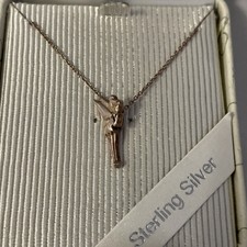 Disney Park Authentic .925 Sterling Silver Tink Necklace Tinker Bell Boxed Gift