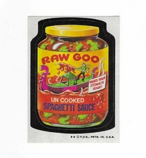 Wacky Packages vintage 4th series sticker Raw Goo Sauce ** Topps 1973 tan back