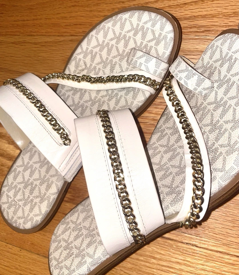 Women's Michael Kors Diamond-Studded open toed Shoes Size 7 Formal Small Heel - Image 2 of 4