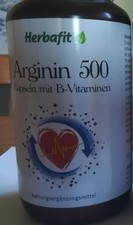 Nahrungsergänzungsmittel Arginin - 500 - Kapseln mit B - Vitamin