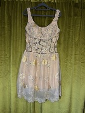 Jovani Y2K Creme Corset Gold floral Mini Cocktail Dress Jeweled & Beaded Size 10