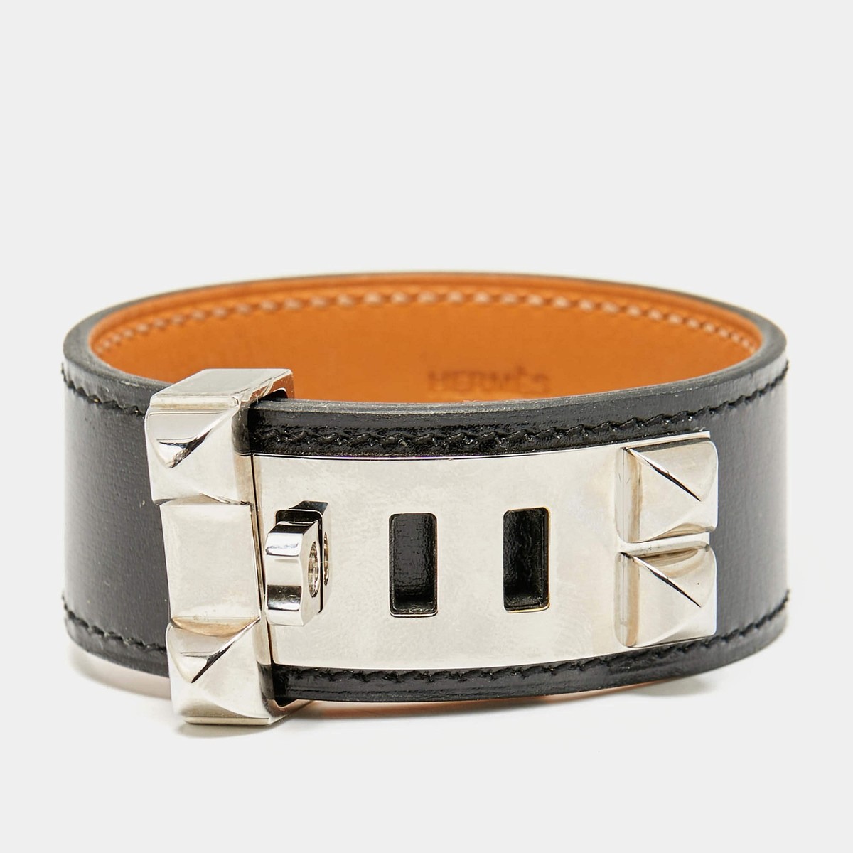 Hermes Collier de Chien 24 Leather Palladium Plated Bracelet | eBay