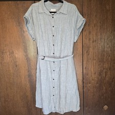 C&C California 100% Linen Button Down Belt Dress Size XL