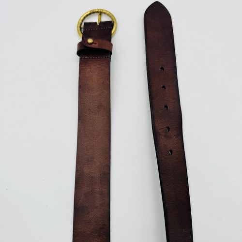 Amsterdam Heritage tg. Cintura in pelle marrone 100 M L fibbia tonda in ottone Olanda - Foto 6 di 11