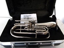 Marching Baritone Key of Bb w/ Case Nickel Plated Excellent Condition