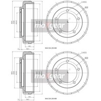 2X Maxgear 254Mm Bremstrommeln Hinten Passend FÜR Ford Transit Links+Rechts |