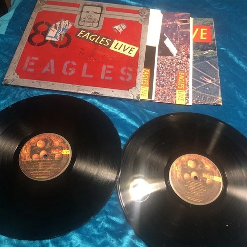 THE EAGLES LIVE DOUBLE ALBUM. BB-705 STEREO W/ POSTER Nice!