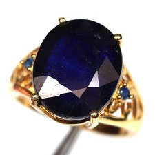 Fast Shipping 925 Silver 11 x 14 mm. Blue Sapphire 10.9 ct Ring Size 6