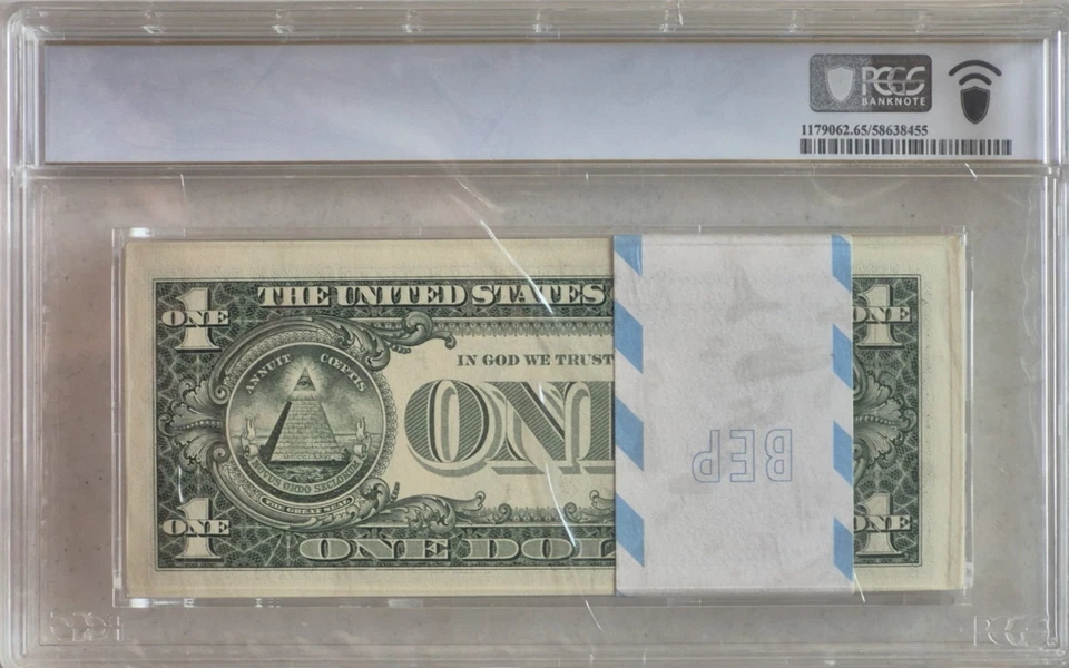 2009 Full Pack Strap of 100 $1 Star Notes Uncirculated Sequential Atlanta 65 PPQ - Image 2 of 2