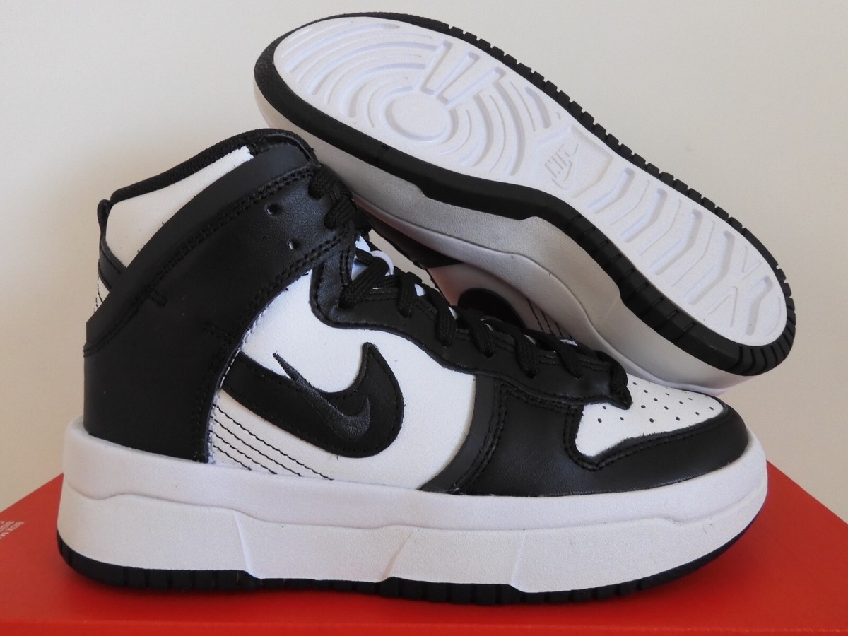 WMNS NIKE DUNK HIGH UP WHITE-BLACK-DARK SMOKE GREY SZ 5 [DH3718 