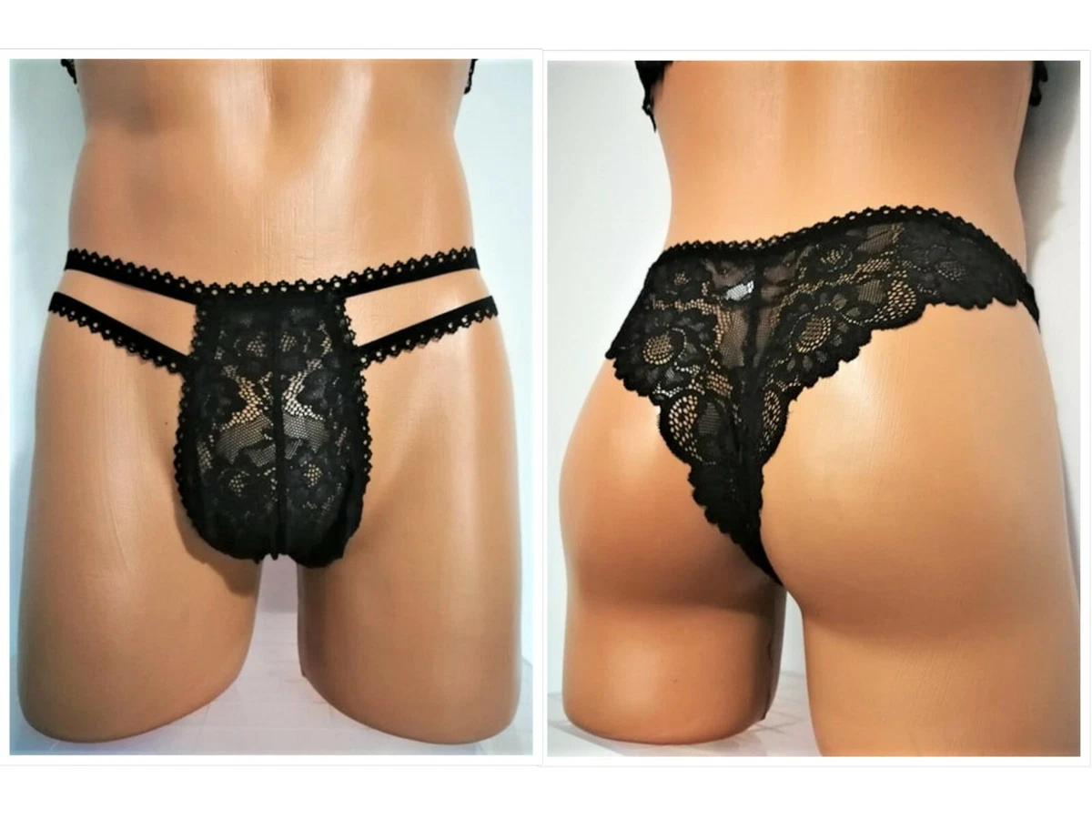 Sissy Black Lace Panties Sissy Lingerie LGBTQ Men Jockstrap Sexy Erotic Gay  | eBay