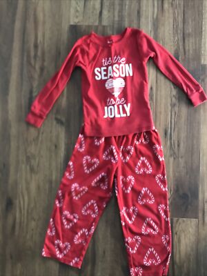 Christmas pajamas Carter girls 4T red candy cane