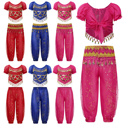 Girls Belly Dance Costume Halloween Set Stage Performance Outfits Dancing Pants