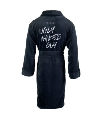 Friends Ugly Naked Guy Bathrobe TV Series Black Dressing Gown Brand New - Robe