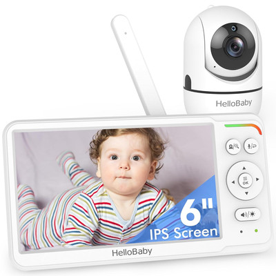 Baby Monitor with 6'' World First IPS Screen 30-Hrs Battery, Remote Pan/Tilt/Zoom