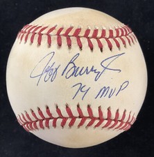 Jeff Burroughs Signed Baseball Bob Brown Tex Rangers Autograph 74 MVP Insc JSA 2