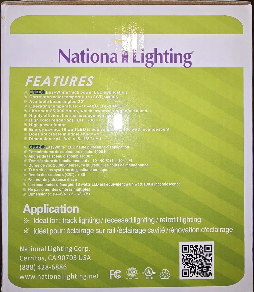 National Lighting LED PAR38 18W (LEDL-18PAR38-4000K) Track, Recessed, & Retrofit - Image 2 of 4