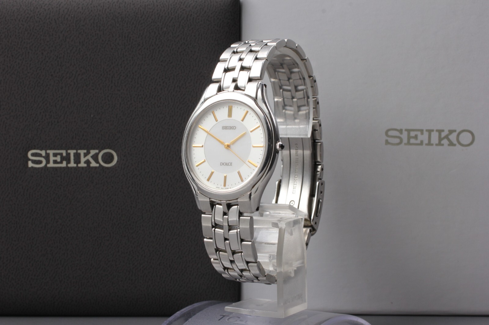 Almost Mint w/ Box] Seiko Dolce 8J41-6030 Quartz Silver Men