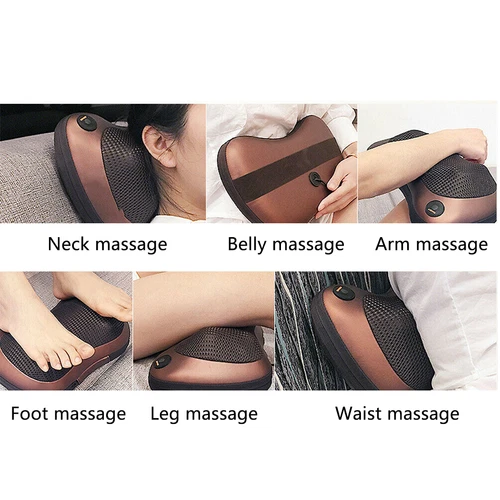 Neck Massager Electric Shoulder Back Shiatsu Massage Pillow 8 Drives Pain Relief - Picture 8 of 12