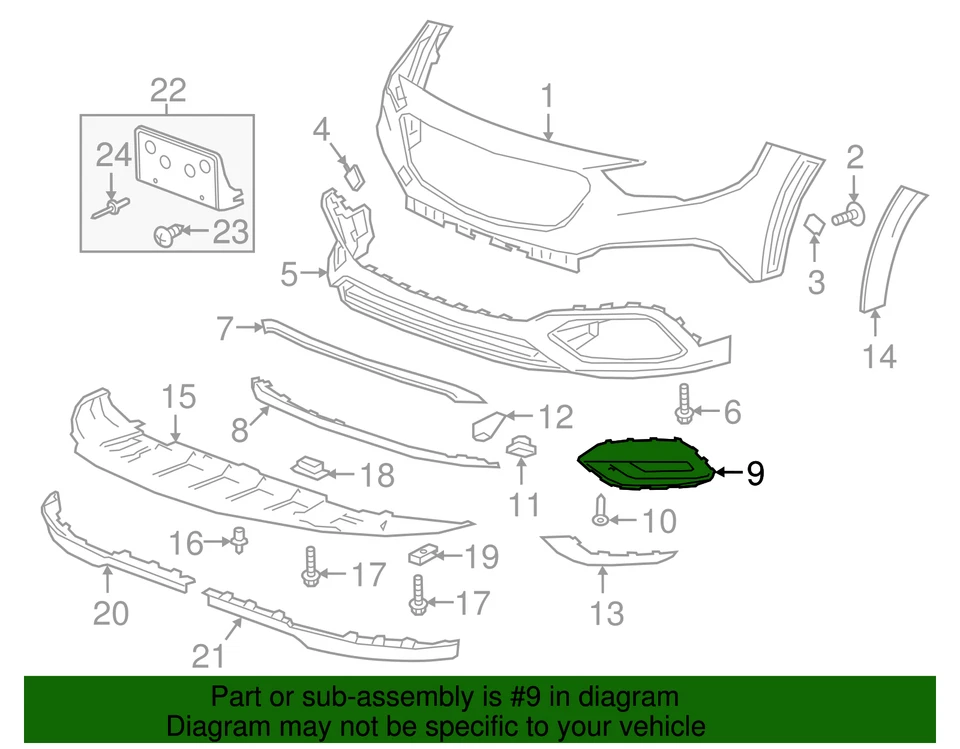 Genuine GM 2018-2020 Buick Regal TourX Front Driver Side Fog Lamp Bezel 39075108 - Imagem 4 de 4