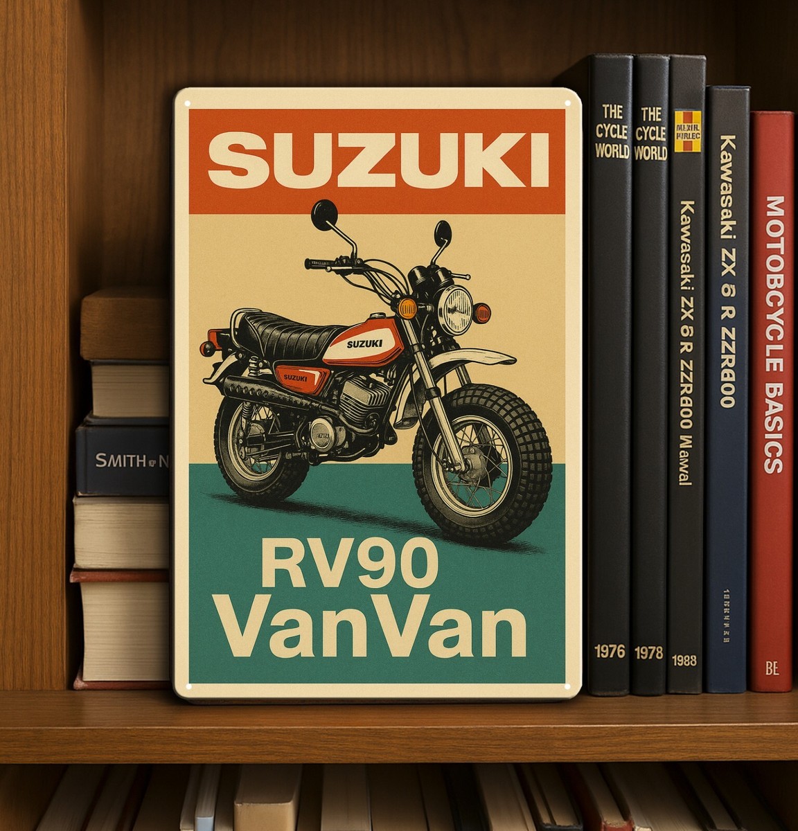 Suzuki Rv90 Van Van Motorcycle Metal Poster - Collectable Sign