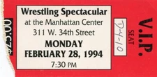 JIM CROCKETT WWN TV TAPING VINTAGE WRESTLING TICKET STUB 2-28-1994 VERY RARE