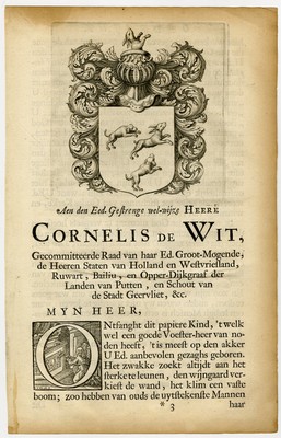 Antiker Druck-CORNELIS DE WITT-WAPPEN-Baldäus-1672