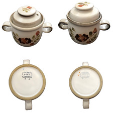 Denby Serenade Floral Lidded Soup Bowls With Handles X 2 VTG 1976-1982 VGC