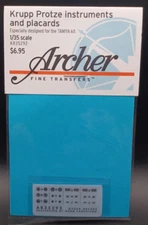Archer | No. AR35292 | 1:35 Krupp Protze instruments & Placards Transfers