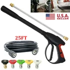 4000PSI High Pressure Power Washer Spray Gun Wand Lance Nozzle 25FT Hose Kit M22