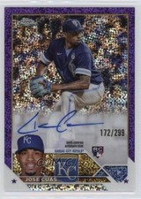 2023 Topps Chrome Update Purple Speckle Refractor 172/299 Jose Cuas Auto 12dh