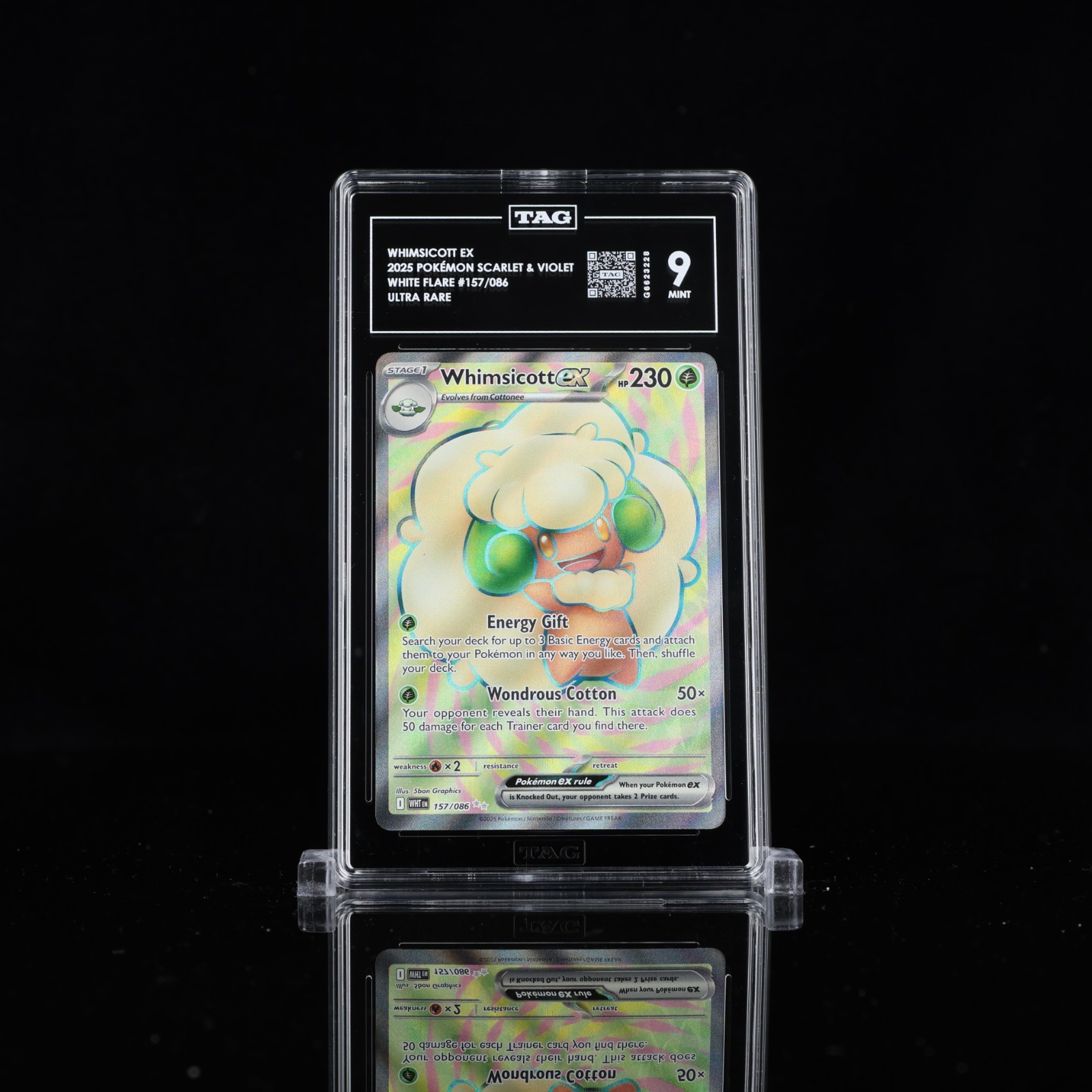 Whimsicott EX 157/086 - White Flare - UR - Pokémon TCG (TAG Mint 9)