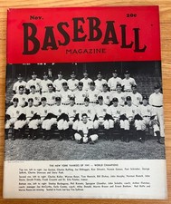 Baseball Magazine Nov. 41 World Champion Yankees Brooklyn Dodgers Inside *M172
