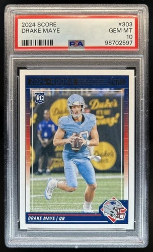 2024 Panini Score Drake Maye RC Rookie #303 Patriots PSA 10 GEM MINT