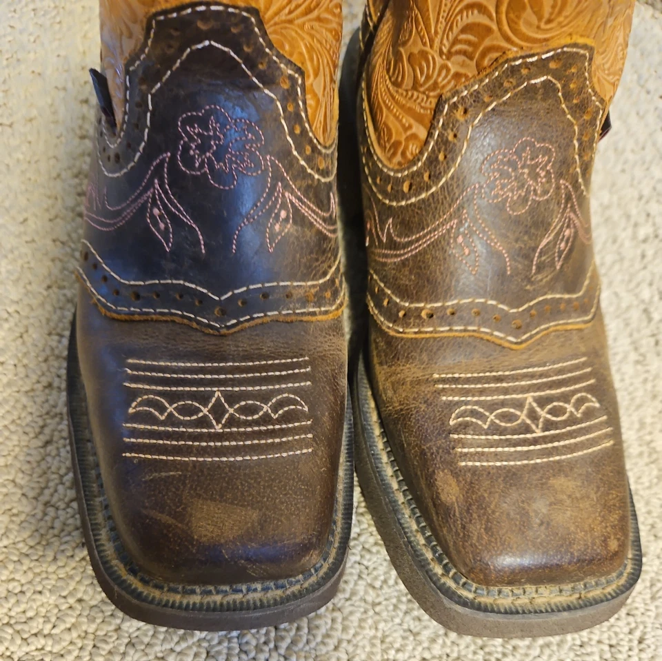 Botas de Vaquera Justin Gypsy Starlina Cosidas Floral Cuero Repujado GY9530 TALLA 9B Foto 3 de 4