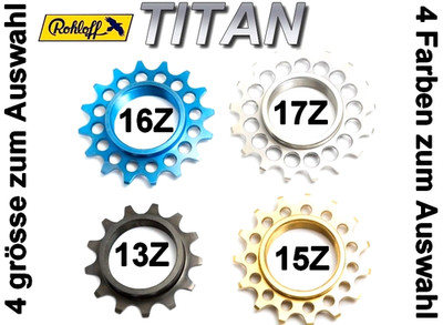 ROHLOFF: 1 SchraubRitzel aus TITAN - Grösse + Farbe zur Auswahl - 43% leichter!